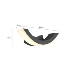 Lucande LED-ulkoseinävalaisin Puolikas, 30 cm, antrasiitti, IP54