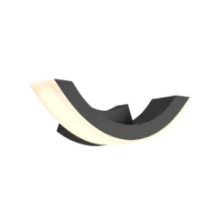 Lucande LED-ulkoseinävalaisin Puolikas, 30 cm, antrasiitti, IP54
