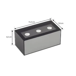 Lucande LED-ulkoseinävalaisin Selim, pituus 15,3 cm, musta