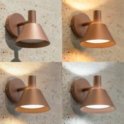 Lucande LED-ulkoseinävalaisin Tabena, ruskea, IP44, CCT
