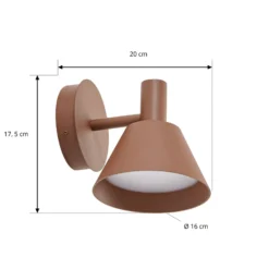 Lucande LED-ulkoseinävalaisin Tabena, ruskea, IP44, CCT