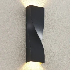 Lucande LED-ulkoseinävalaisin Tibelya, antrasiitti, ylös/alas, IP65