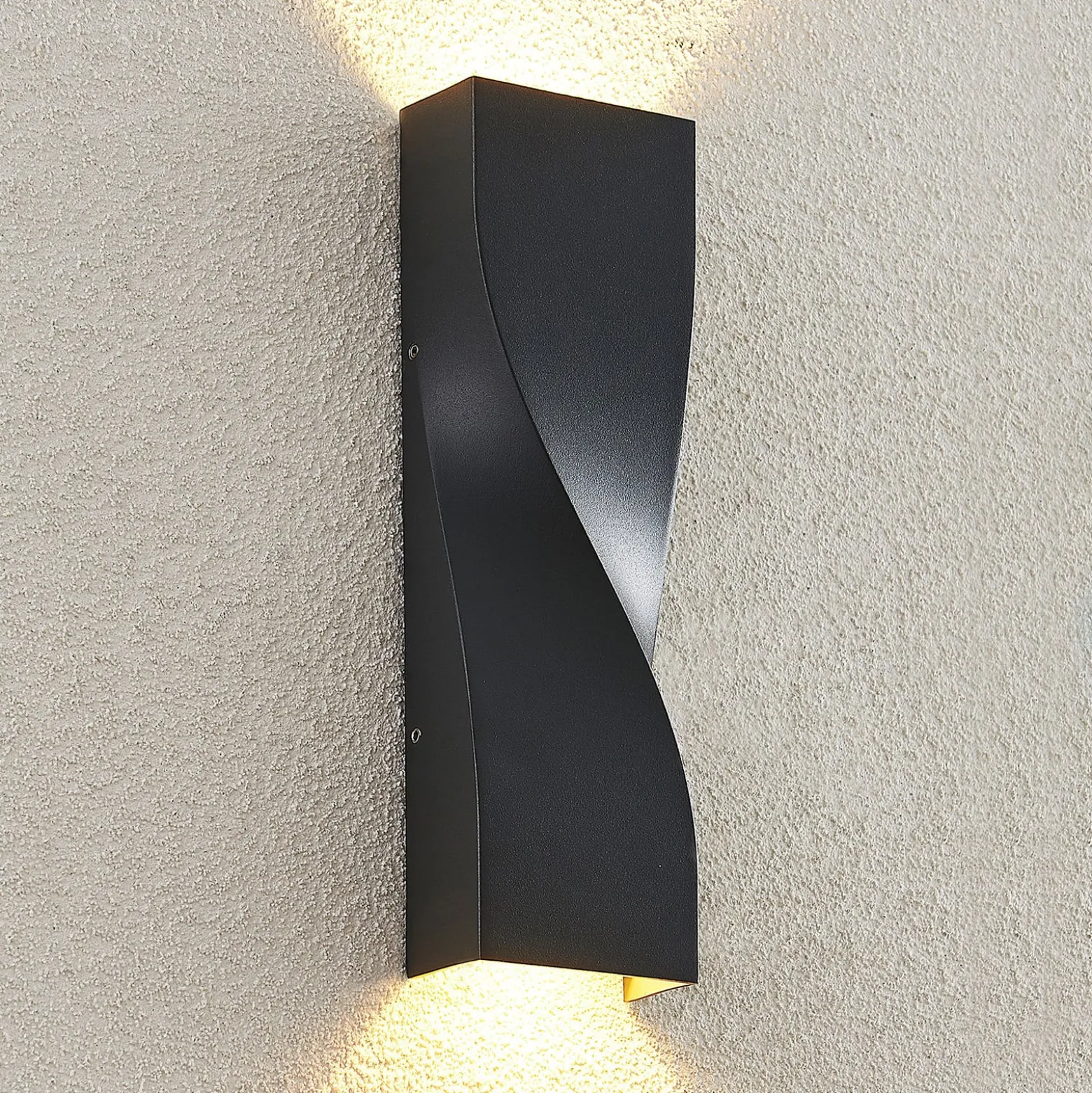 Lucande LED-ulkoseinävalaisin Tibelya, antrasiitti, ylös/alas, IP65