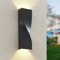 Lucande LED-ulkoseinävalaisin Tibelya, antrasiitti, ylös/alas, IP65