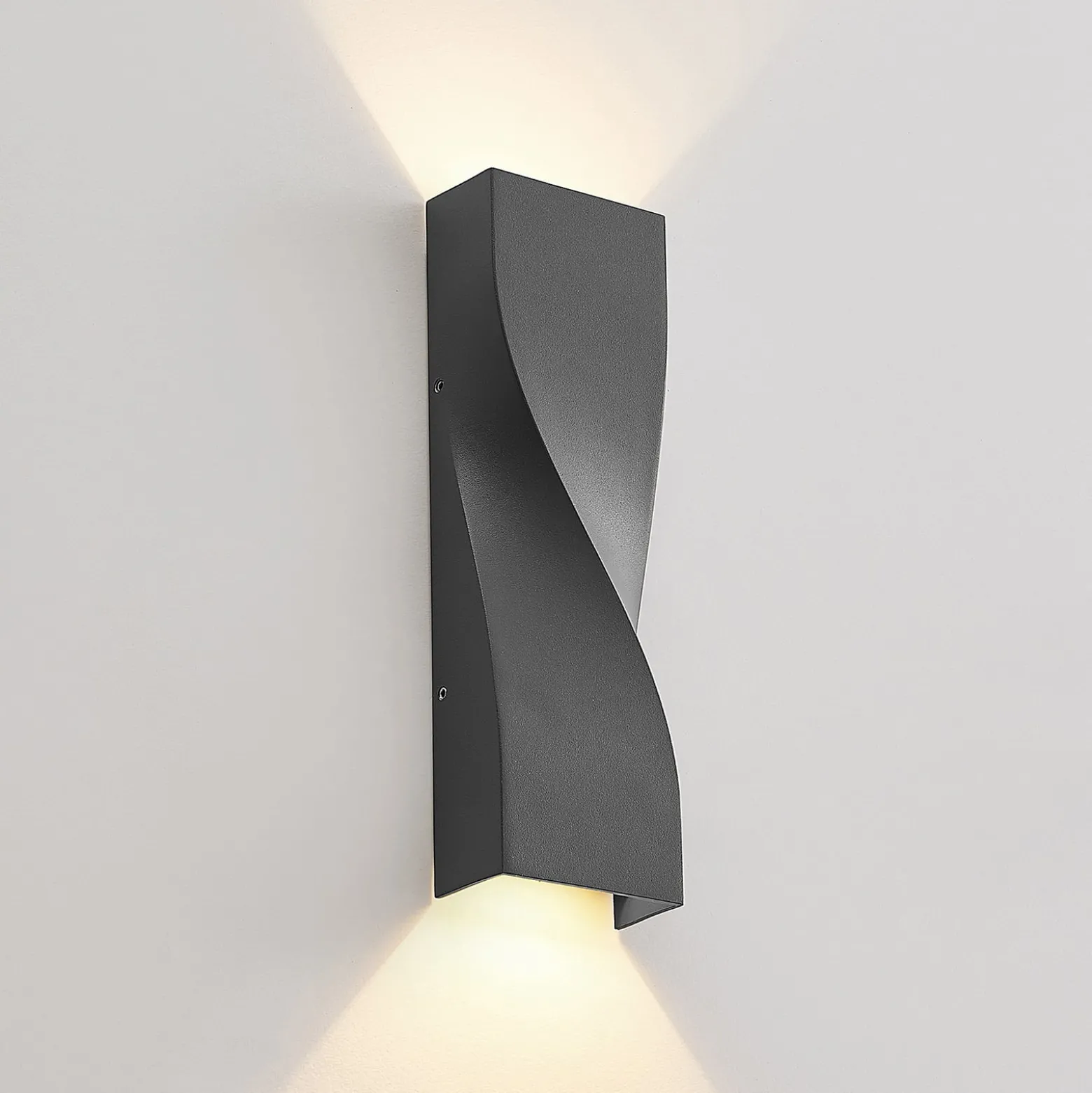 Lucande LED-ulkoseinävalaisin Tibelya, antrasiitti, ylös/alas, IP65