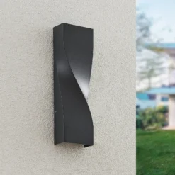 Lucande LED-ulkoseinävalaisin Tibelya, antrasiitti, ylös/alas, IP65