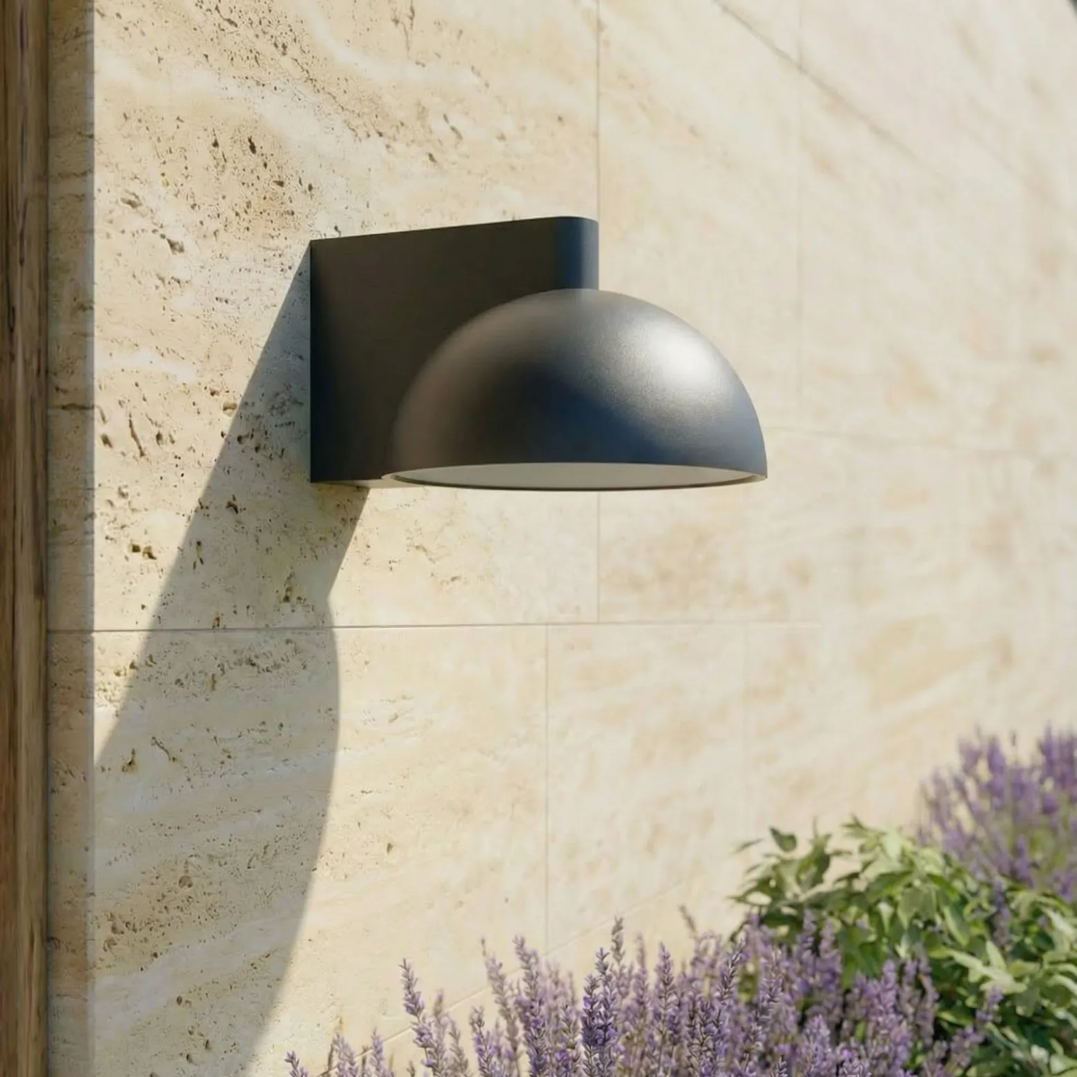 Lucande LED-ulkoseinävalaisin Velira, musta, metalli, IP54