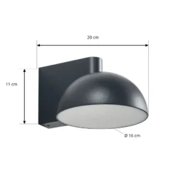 Lucande LED-ulkoseinävalaisin Velira, musta, metalli, IP54