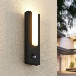 Lucande LED-ulkoseinävalaisin Virgalia, liiketunnistin, IP54