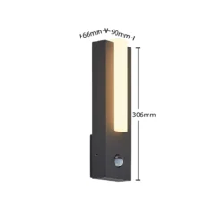 Lucande LED-ulkoseinävalaisin Virgalia, liiketunnistin, IP54