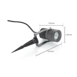 Lucande LED-ulkovalaisin Jon, maapiikki, säädettävissä, IP65