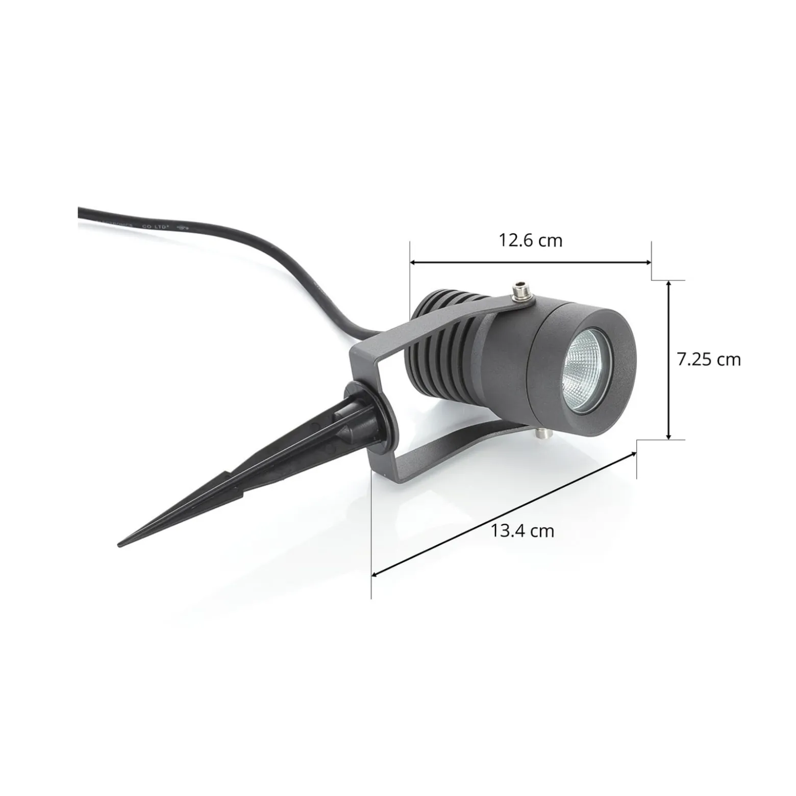 Lucande LED-ulkovalaisin Jon, maapiikki, säädettävissä, IP65
