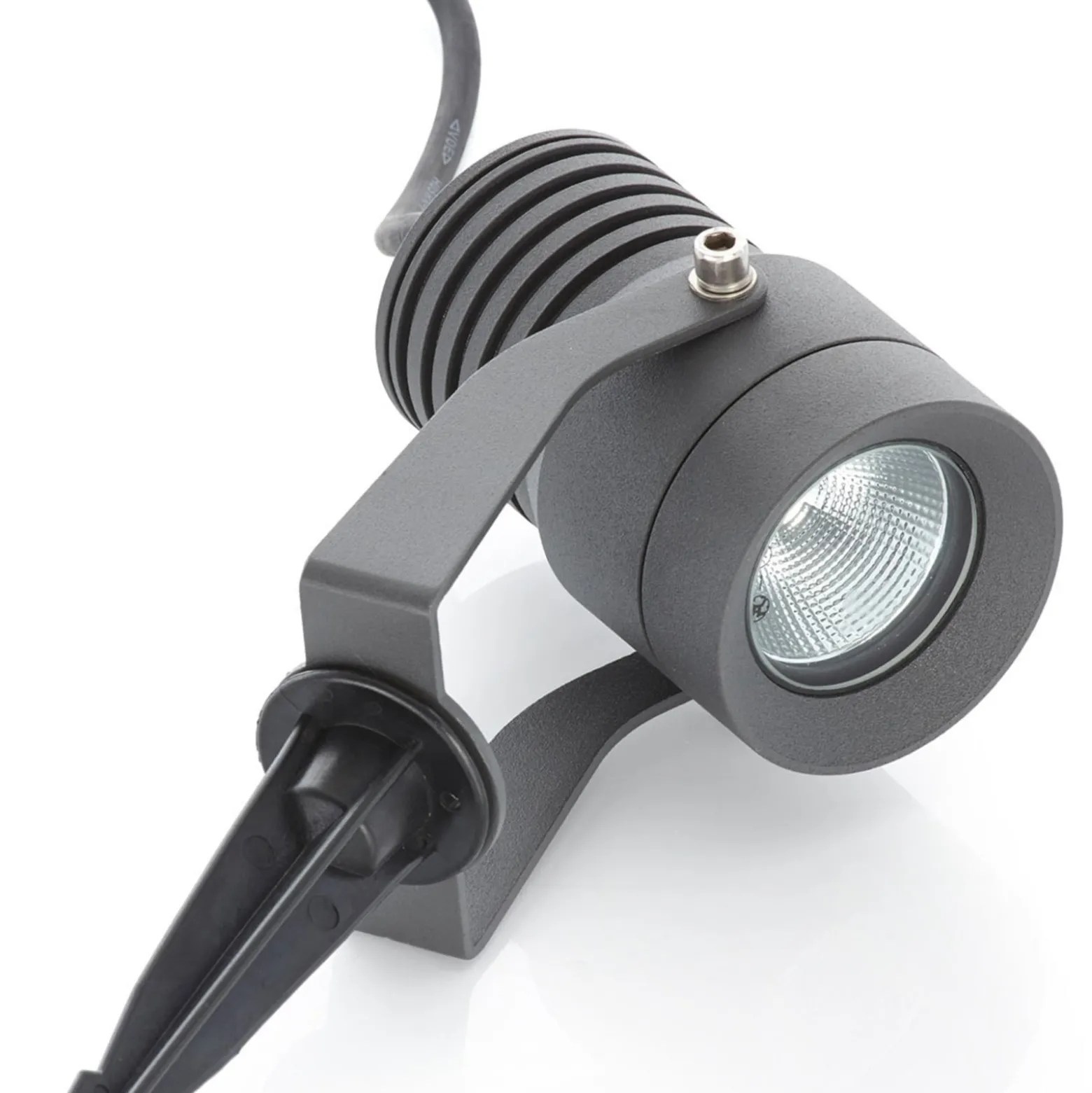 Lucande LED-ulkovalaisin Jon, maapiikki, säädettävissä, IP65
