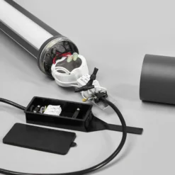 Lucande LED-ulkovalaisin Sidny, 220 cm, antrasiitti, IP54