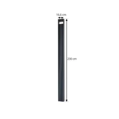 Lucande LED-ulkovalaisin Tavion, 230 cm, antrasiitti, IP65