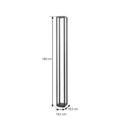Lucande LED-ulkovalaisin Thorvid, korkeus 180 cm, musta