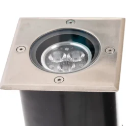 Lucande LED uppoasennuslattiavalaisin Jos, kulmikas, kääntyvä, IP67
