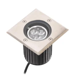 Lucande LED uppoasennuslattiavalaisin Jos, kulmikas, kääntyvä, IP67