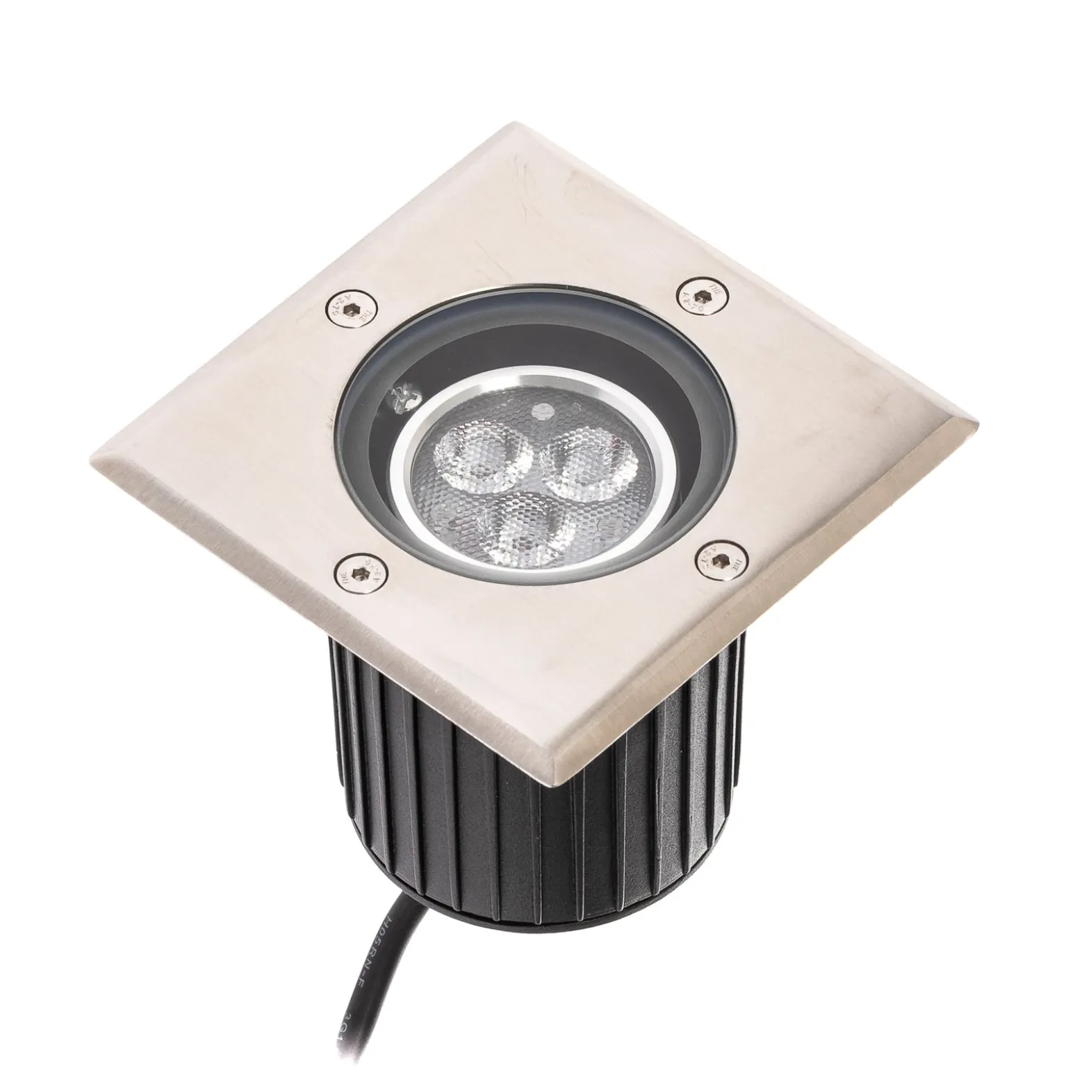 Lucande LED uppoasennuslattiavalaisin Jos, kulmikas, kääntyvä, IP67