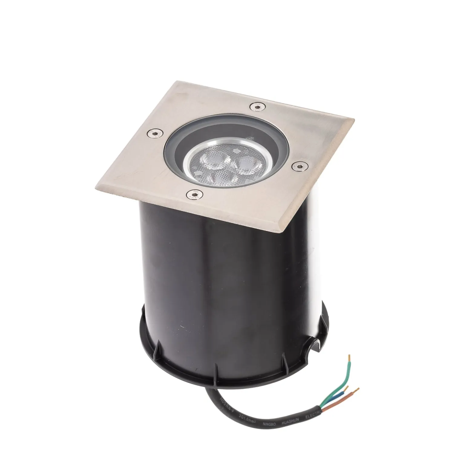 Lucande LED uppoasennuslattiavalaisin Jos, kulmikas, kääntyvä, IP67