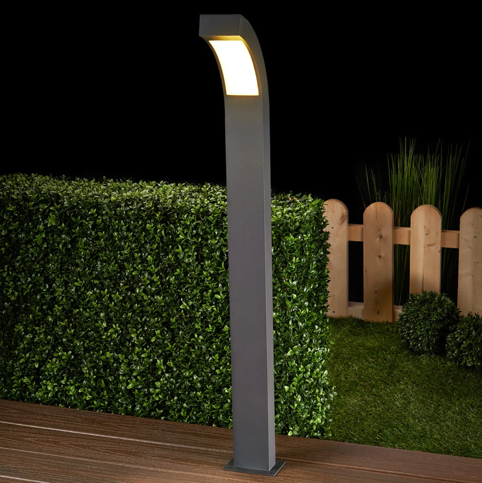 Lucande LED-valaisin Lennik, 100 cm, antrasiitti, metallia