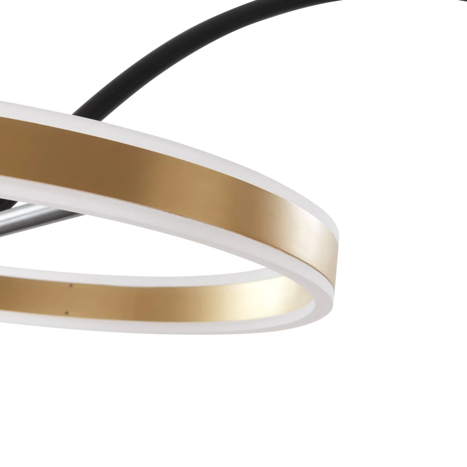 Lucande LED-valokaarilamppu Yekta, messinginvärinen, 183 cm, himmennettävä