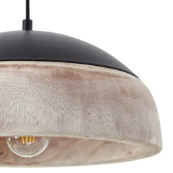 Lucande Leivar-riippuvalaisin, Ø 35 cm, puu/musta, E27