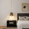 Lucande Lounit -riippuvalo, musta-kulta, 1-lamp.