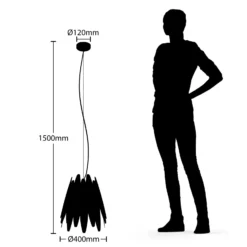 Lucande Lounit -riippuvalo, musta-kulta, 1-lamp.
