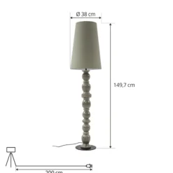 Lucande Lyndorin lattiavalaisin, vihreä, keraaminen, 150 cm