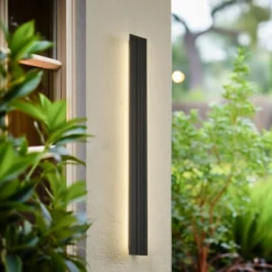 Lucande Melira LED-ulkoseinävalaisin, korkeus 100 cm, antrasiitti
