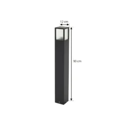 Lucande polkuvalaisin Klemens, 90 cm, musta, metalli, IP54
