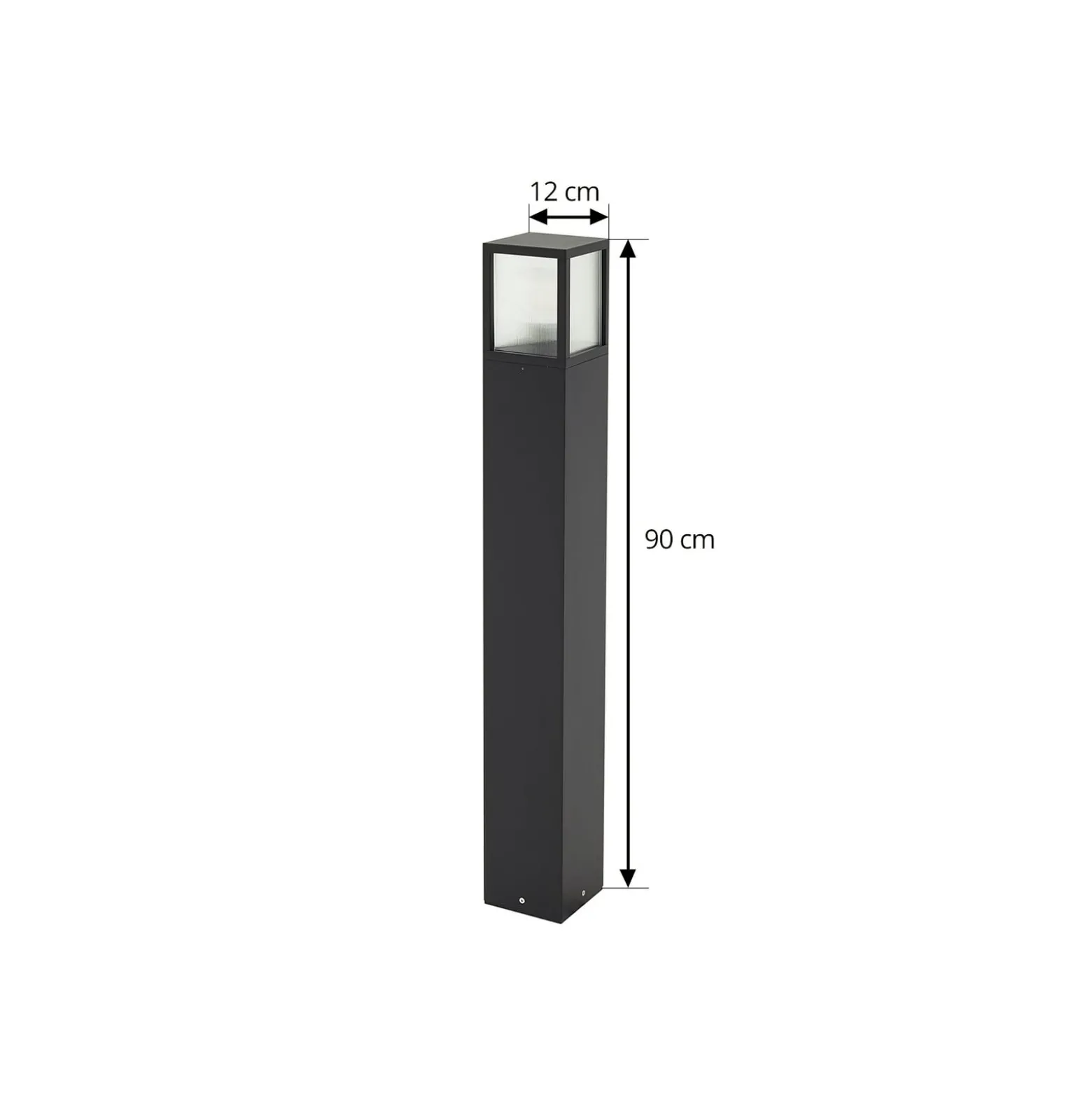 Lucande polkuvalaisin Klemens, 90 cm, musta, metalli, IP54