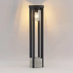 Lucande polkuvalaisin Overa, harmaa, metalli, 68 cm, IP44, E27