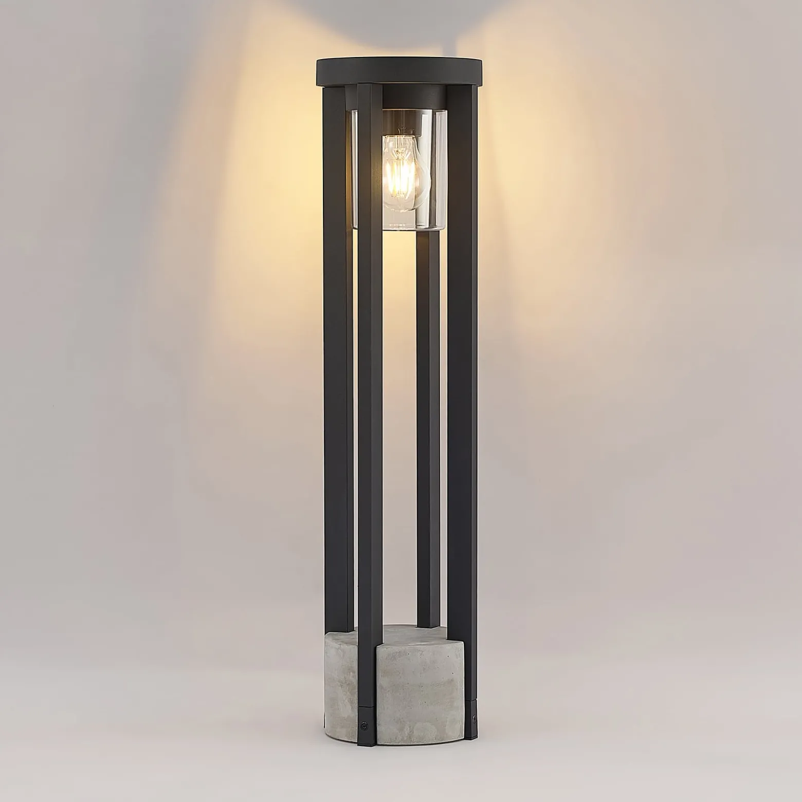 Lucande polkuvalaisin Overa, harmaa, metalli, 68 cm, IP44, E27