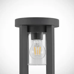 Lucande polkuvalaisin Overa, harmaa, metalli, 68 cm, IP44, E27