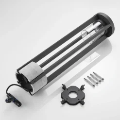 Lucande polkuvalaisin Overa, harmaa, metalli, 68 cm, IP44, E27