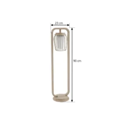 Lucande pylväsvalaisin Chandan, 90 cm, beige, metalli, IP54