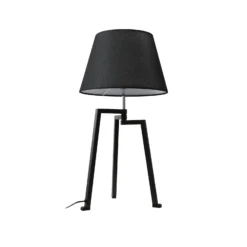 Lucande pöytävalaisin Amona, musta, tekstiili, 69 cm, kolmijalkainen