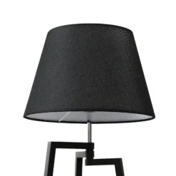 Lucande pöytävalaisin Amona, musta, tekstiili, 69 cm, kolmijalkainen