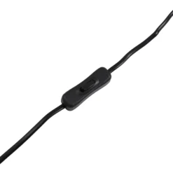 Lucande pöytävalaisin Amona, musta, tekstiili, 69 cm, kolmijalkainen