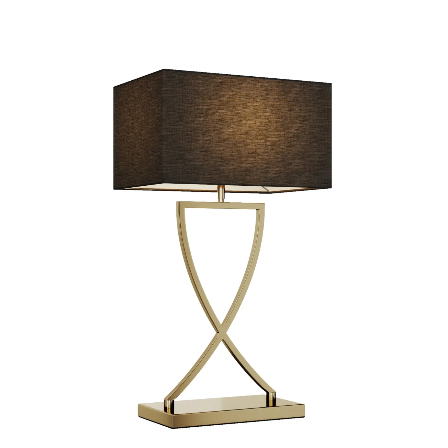 Lucande-pöytävalaisin Evaine, messinki/musta, 66 cm, E27