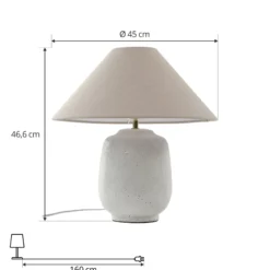 Lucande pöytävalaisin Thalorin, korkeus 47 cm, valkoinen, keramiikka