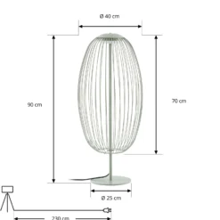 Lucande Richi LED-lattiavalaisin ulos, vihreä, korkeus 90 cm, IP44