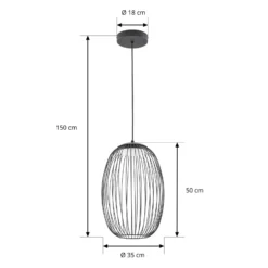 Lucande Richi LED-riippuvalaisin, musta, Ø35 cm, himmennettävä
