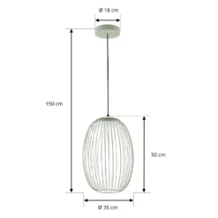 Lucande Richi LED-riippuvalaisin, vihreä, Ø 35 cm, himmennettävä