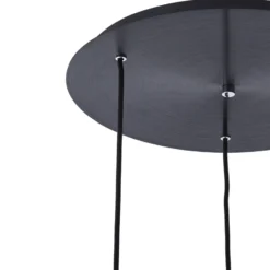 Lucande-riippuvalaisin Eirian, Ø 40 cm, 3-valo, musta, lasia