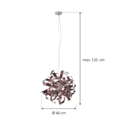 Lucande riippuvalaisin Kaelor, Ø 46 cm, kuparinvärinen, alumiini
