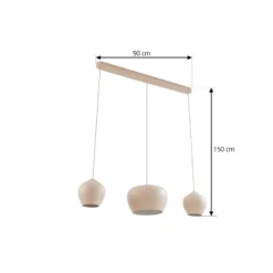 Lucande riippuvalaisin Malisa, beige, 3-lamppuinen, metalli, 90 cm
