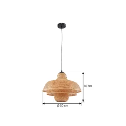Lucande-riippuvalaisin Rasmina, bambu, Ø 50 cm, 1-lamppuinen, 1-lamppuinen